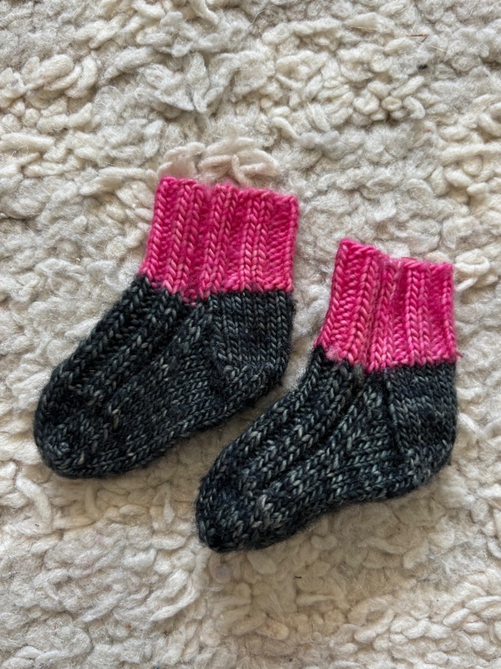 Handknit Newborn Baby Socks Merino Wool Soft and Warm